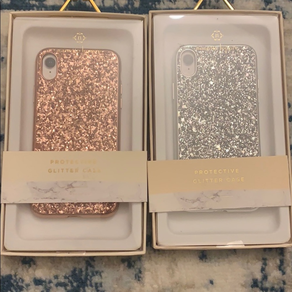 iPhone XR Cases Pink Silver Glitter Nanette Lepore